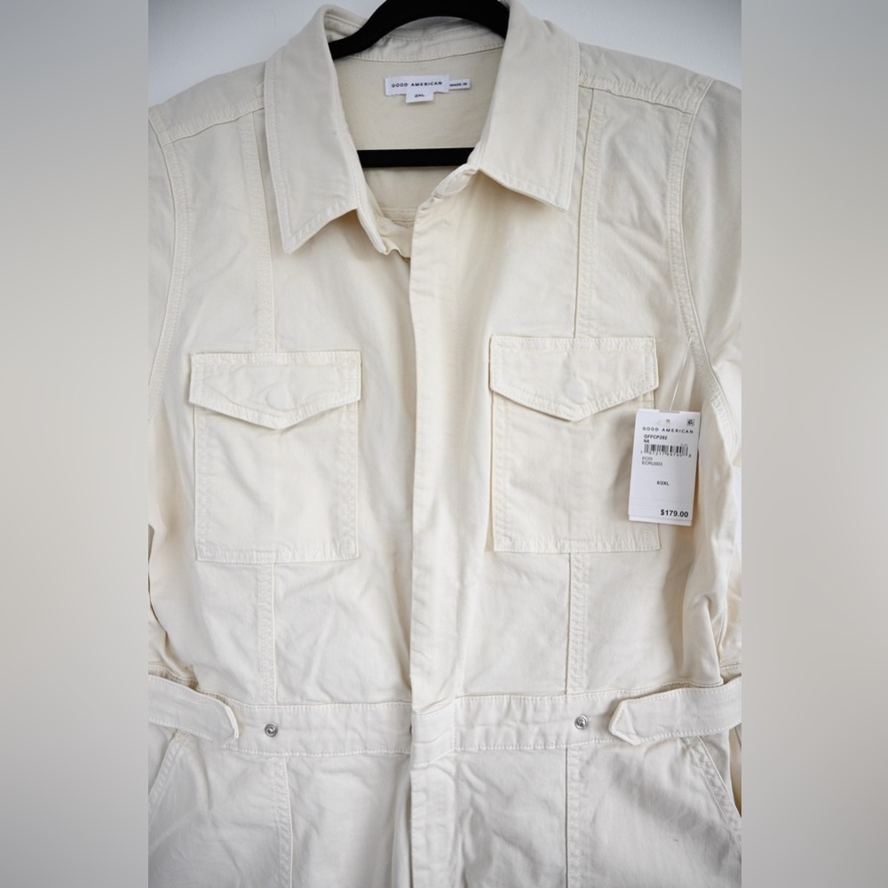 Good American “Pallazo Cropped Jumpsuit”, Ecru, New With Tags, 2XL - Picture 7 of 9